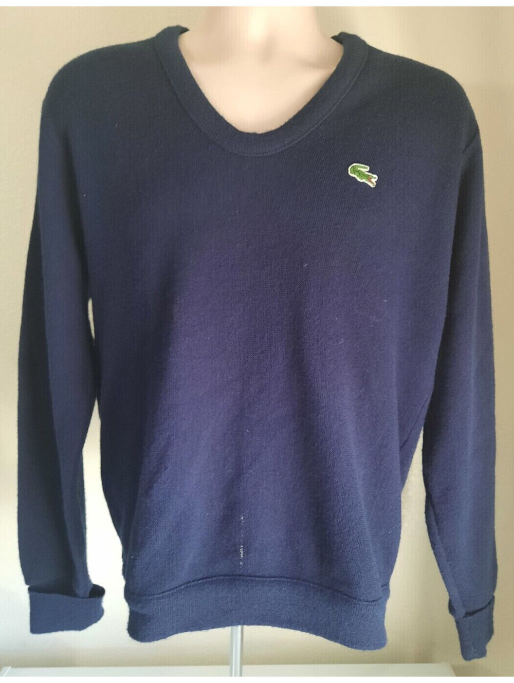 Vintage Izod Lacoste Mens Sweater Navy Blue Made in USA Acrylic Size M